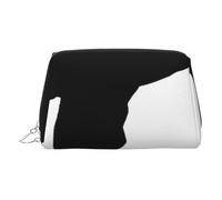 Piccola borsa per il trucco con stampa karate, portatile, in pelle, borsa da viaggio per cosmetici, organizer per donne, cerniera dorata, Argento, One Size, Astuccio per trucchi