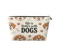 Piccola borsa per il trucco da donna, impermeabile, da viaggio, per articoli da toeletta e cosmetici, portatile, in pelle, organizer per accessori da donna, libri, gatti e fiori, Una vita migliore con
