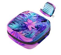 Piccola borsa per il trucco da viaggio,borse per cosmetici per donna,Albero dell'acquerello di foglie tropicali,borsa per il periodo