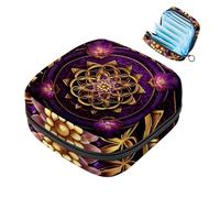 Piccola borsa per il trucco da viaggio,borse per cosmetici per donna,amore mandala viola cosmico,borsa per il periodo