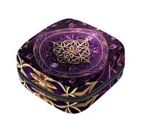 Piccola borsa per il trucco da viaggio,borse per cosmetici per donna,amore mandala viola cosmico,borsa per il periodo