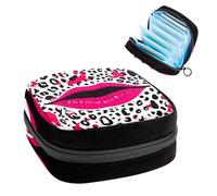 Piccola borsa per il trucco da viaggio,borse per cosmetici per donna,Bacio di leopardo astratto contemporaneo,borsa per il periodo