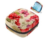Piccola borsa per il trucco da viaggio,borse per cosmetici per donna,Fiori d'epoca d'estate d'epoca,borsa per il periodo