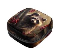 Piccola borsa per il trucco da viaggio,borse per cosmetici per donna,Frutto del panda rosso della foresta,borsa per il periodo