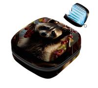 Piccola borsa per il trucco da viaggio,borse per cosmetici per donna,Frutto del panda rosso della foresta,borsa per il periodo