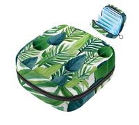 Piccola borsa per il trucco da viaggio,borse per cosmetici per donna,Modello di foglie tropicali hawaii,borsa per il periodo