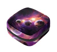Piccola borsa per il trucco da viaggio,borse per cosmetici per donna,Pianeta delle stelle della galassia dell'universo,borsa per il periodo