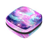 Piccola borsa per il trucco da viaggio,borse per cosmetici per donna,Spazio dell'universo della nebulosa viola,borsa per il periodo
