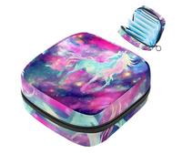 Piccola borsa per il trucco da viaggio,borse per cosmetici per donna,Spazio dell'universo della nebulosa viola,borsa per il periodo