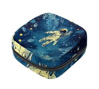 Piccola borsa per il trucco da viaggio,borse per cosmetici per donna,tema dello spazio dell'universo fantasy,borsa per il periodo