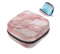 Piccola borsa per il trucco da viaggio,borse per cosmetici per donna,Trama di marmo rosa bianco,borsa per il periodo