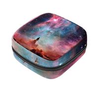 Piccola borsa per il trucco da viaggio,borse per cosmetici per donna,Universo dello spazio della nebulosa colorata,borsa per il periodo