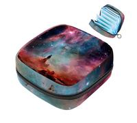 Piccola borsa per il trucco da viaggio,borse per cosmetici per donna,Universo dello spazio della nebulosa colorata,borsa per il periodo