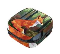 Piccola borsa per il trucco da viaggio,borse per cosmetici per donna,volpe del fumetto della foresta,borsa per il periodo