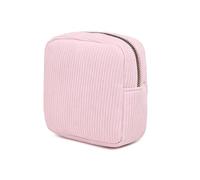Piccola borsa per il trucco in velluto a coste con cerniera, mini borsa per cosmetici da viaggio, borsa portatile per trucchi per la cura della pelle, organizer per viaggi di lavoro, rosa, modernità