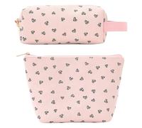 Piccola borsa per il trucco per borsa cosmetici in velluto a coste borse cosmetiche da donna con cerniera borse per matite borse per trucchi set cosmetici da viaggio, A, Bellezza di massa