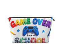 Piccola borsa per il trucco per borsa, impermeabile, da viaggio, trousse per cosmetici, borsa portatile in pelle per trucchi da donna, organizer per cosmetici, giochi, Inizio Giochi, 7 x 2.4 x 5