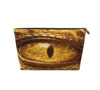 Piccola borsa per il trucco per borsa, impermeabile, da viaggio, trousse per cosmetici, borsa portatile in pelle, organizer per accessori da donna, organizer per giochi, Occhio d'oro del drago, 7 x