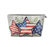 Piccola borsa per il trucco per borsa, impermeabile, da viaggio, trousse per cosmetici, borsa portatile in pelle per cosmetici, organizer per accessori da donna, libri d'amore, 4 luglio Star, 7 x 2.4