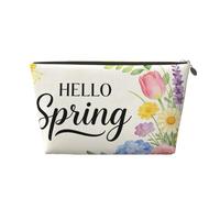 Piccola borsa per il trucco per borsa, impermeabile, da viaggio, trousse per cosmetici, borsa portatile in pelle per cosmetici, organizer per accessori da donna, libri d'amore, Ciao Fiori di campo