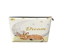 Piccola borsa per il trucco per borsetta, impermeabile, da viaggio, trousse per cosmetici, borsa portatile in pelle per cosmetici, organizer per accessori da donna, elefante, Sogni di cervo, 7 x 2.4 x