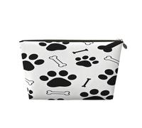 Piccola borsa per il trucco per borsetta, impermeabile, da viaggio, trousse per cosmetici, borsa portatile in pelle per cosmetici, organizer per accessori da donna, elefante, Zampa di cane stampa ossa