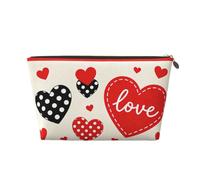 Piccola borsa per il trucco per borsetta, impermeabile, da viaggio, trousse per cosmetici, borsa portatile in pelle, organizer per accessori da donna, organizer per cosmetici, corona di bradipi, Cuori