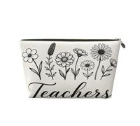 Piccola borsa per il trucco per borsetta, impermeabile, da viaggio, trousse per cosmetici, borsa portatile in pelle per cosmetici, organizer per accessori da donna, fiore sole, Crescere i, 7 x 2.4 x 5