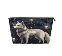 Piccola borsa per il trucco per borsetta, impermeabile, da viaggio, trousse per cosmetici, in pelle, organizer per accessori da donna, con tigre zodiacale cinese, Cane zodiacale cinese, 7 x 2.4 x 5