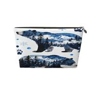 Piccola borsa per il trucco per borsetta, impermeabile, da viaggio, trousse portatile in pelle per cosmetici, organizer per accessori da donna, motivo: razzo galassia, Zampe dell'orso della for, 7 x