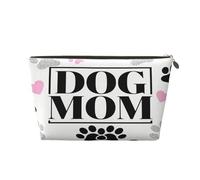 Piccola borsa per il trucco per borsetta, impermeabile, da viaggio, trousse portatile in pelle per cosmetici, organizer per accessori da donna, con zampe di cane e mamma, Cane Mamma Zampe, 7 x 2.4 x 5