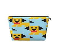 Piccola borsa per il trucco per borsetta, impermeabile, da viaggio, trousse portatile in pelle per cosmetici, organizer per accessori da donna, motivo unicorno castello, Cani d'arte, 7 x 2.4 x 5
