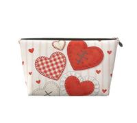 Piccola borsa per il trucco per borsetta, impermeabile, da viaggio, trousse portatile in pelle per cosmetici, organizer per accessori da donna, con scimmia, altalena, Cuore d'amore, 7 x 2.4 x 5 Inches