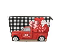 Piccola borsa per il trucco per borsetta, impermeabile, da viaggio, trousse portatile in pelle per cosmetici, organizer per accessori da donna, con scimmia, altalena, Camion dell'amore, 7 x 2.4 x 5