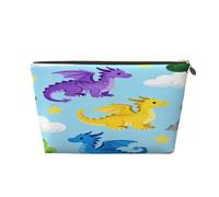 Piccola borsa per il trucco per borsetta, impermeabile, da viaggio, trousse portatile in pelle per cosmetici, organizer per accessori da donna, motivo: razzo pianeta, Dinosauri di montagna, 7 x 2.4 x