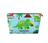 Piccola borsa per il trucco per borsetta, impermeabile, da viaggio, trousse portatile in pelle per cosmetici, organizer per accessori da donna, motivo: razzo pianeta, Dinosauro di mont, 7 x 2.4 x 5