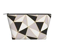 Piccola borsa per il trucco per donne, ragazze adolescenti, piccola borsa da toilette per cosmetici, da viaggio, carina, tascabile, organizer per accessori, rosa e nero, triangolo