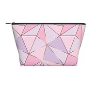 Piccola borsa per il trucco per donne, ragazze adolescenti, piccola borsa da toilette per cosmetici, da viaggio, carina, tascabile, organizer per accessori, rosa, viola, triangolo