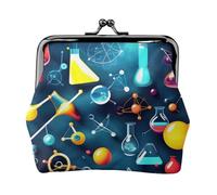 Piccola borsa per il trucco per la chimica della scienza astratta, mini borse portatili per cosmetici, per palestra e uso quotidiano, Nero , Taglia unica, Portamonete