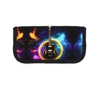 Piccola borsa per matite con chitarra elettrica magica, astuccio per matite estetico, astuccio per matite e penne, per ufficio, Nero , Taglia unica, Organizer per borse