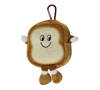 Piccola borsa per monete, divertente tasca per hamburger brindisi | Mini portafoglio con cerniera con anello chiave per chiavi e cuffie monete, borsa carina del fumetto, Toast Buns, Consulte la