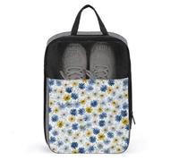 Piccola borsa per scarpe da golf con margherite blu, bianche, gialle, per viaggi e uso quotidiano, anti-polvere, porta scarpe da golf