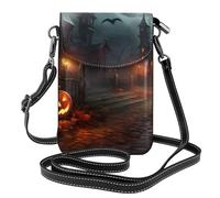 Piccola borsa per telefono cellulare 19,3 x 12,4 cm YYHHAOFA Halloween Horror Picture alla moda, pratica, multifunzionale in pelle a tracolla custodia per telefono da donna