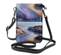 Piccola borsa per telefono cellulare 19,3 x 12,4 cm YYHHAOFA scintillante glitter sabbie mobili immagine alla moda, pratica, multifunzionale in pelle a tracolla custodia per telefono da donna