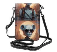 Piccola borsa per telefono cellulare 19,3 x 12,4 cm YYHHAOFA Technology Cat People Picture alla moda, pratica, multifunzionale in pelle a tracolla custodia per telefono da donna