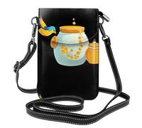 Piccola borsa per telefono cellulare 19,3 x 12,4 cm YYHWHJDE Bird Next To Honey Pot Pattern alla moda, pratica, multifunzionale in pelle a tracolla custodia per telefono da donna