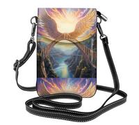 Piccola borsa per telefono cellulare 19,3 x 12,4 cm YYHWHJDE Wings On The Rainbow Bridge Pattern alla moda, pratica, multifunzionale in pelle a tracolla custodia per telefono da donna