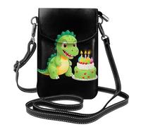 Piccola borsa per telefono cellulare 19,6 x 12,4 cm WHJSSF Little dinosauro che soffia candele stampe alla moda, pratico, multifunzionale in pelle a tracolla custodia per telefono per le donne