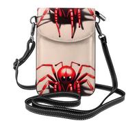 Piccola borsa per telefono cellulare 19,6 x 12,4 cm YYHWHJDE Cute Little Red Spider Pattern alla moda, pratica, multifunzionale in pelle Crossbody Flap Custodia per telefono per le donne