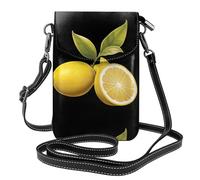 Piccola borsa per telefono cellulare 19,6 x 12,4 cm YYHWHJDE Sweet and sour lemon Pattern Fashionable, pratico, multifunzionale in pelle Crossbody Flap Phone Case per le donne